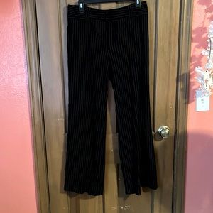 Black white pinstriped formal slacks